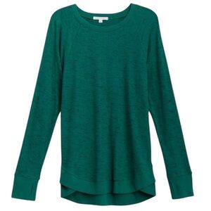 Threads 4 Thought Cannon Emerald Green Marled Knit Tunic Thumbhole Top L